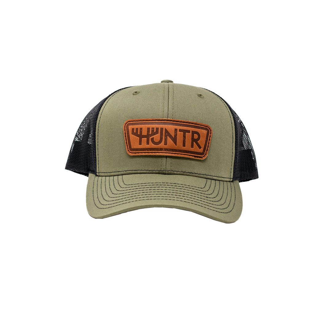 huntr logo green hat side|huntr logo green hat front