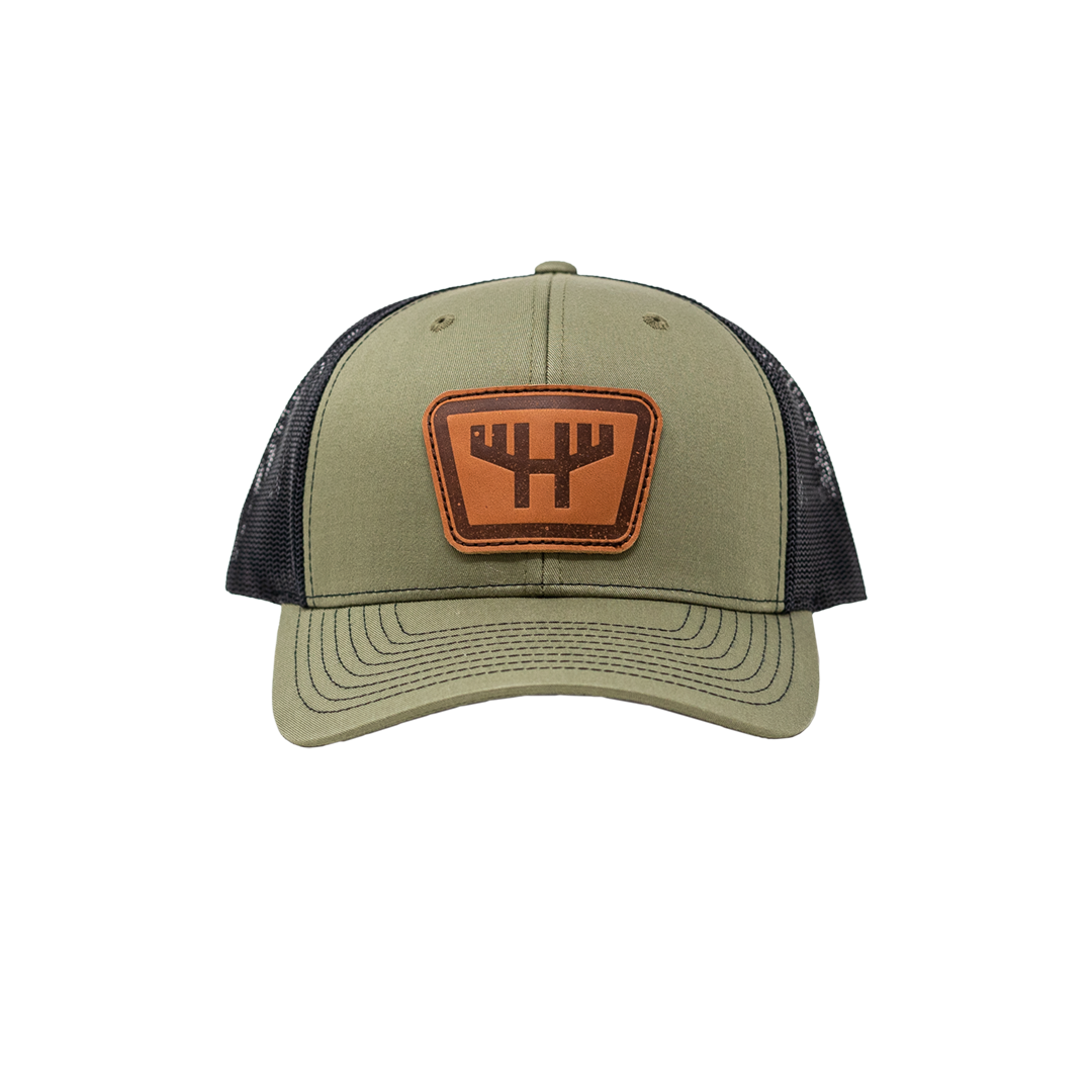 huntr h logo green hat side|huntr h logo green hat front