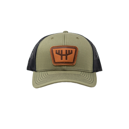 huntr h logo green hat side|huntr h logo green hat front