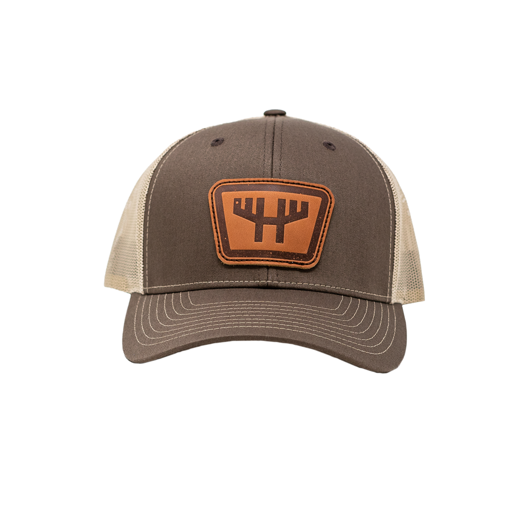 huntr h logo brown hat front