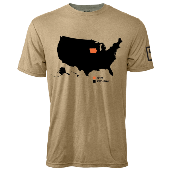 huntr iowa graphic short sleeve tee coyote tan