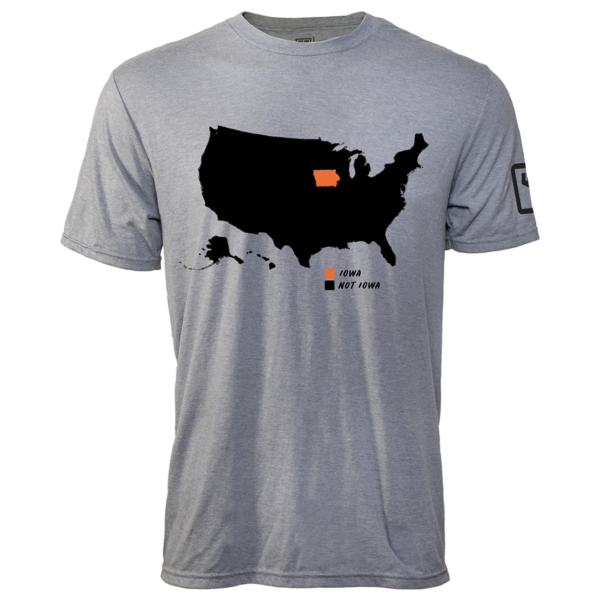 huntr iowa graphic short sleeve tee heather gray